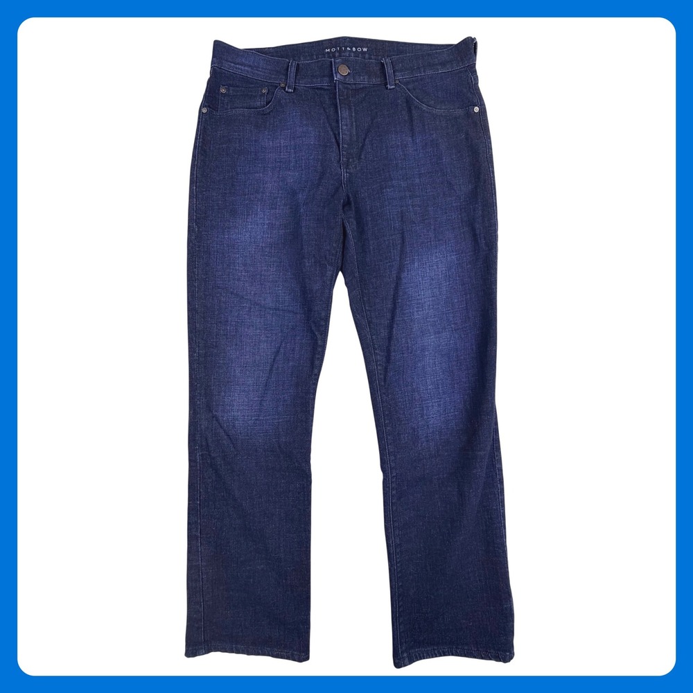 Mott & Bow Straight Leg Jeans Men 34x30 Blue Dark Wash Cotton Stretch Denim